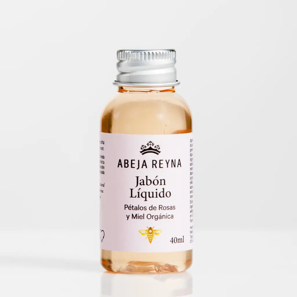 Jabón Líquido de Rosas y Miel Orgánica de Abeja Reyna