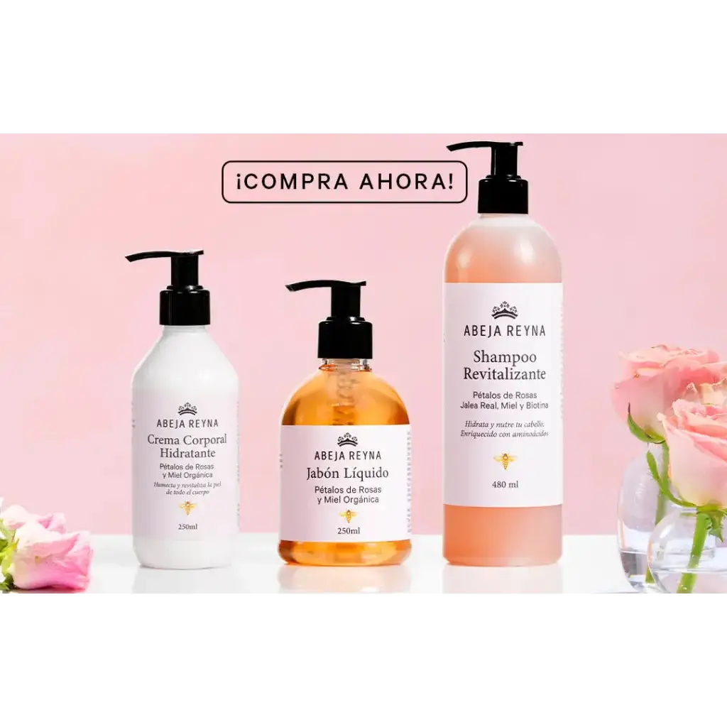 Rutina Miel y Rosas (crema + shampoo + jabón líquido)